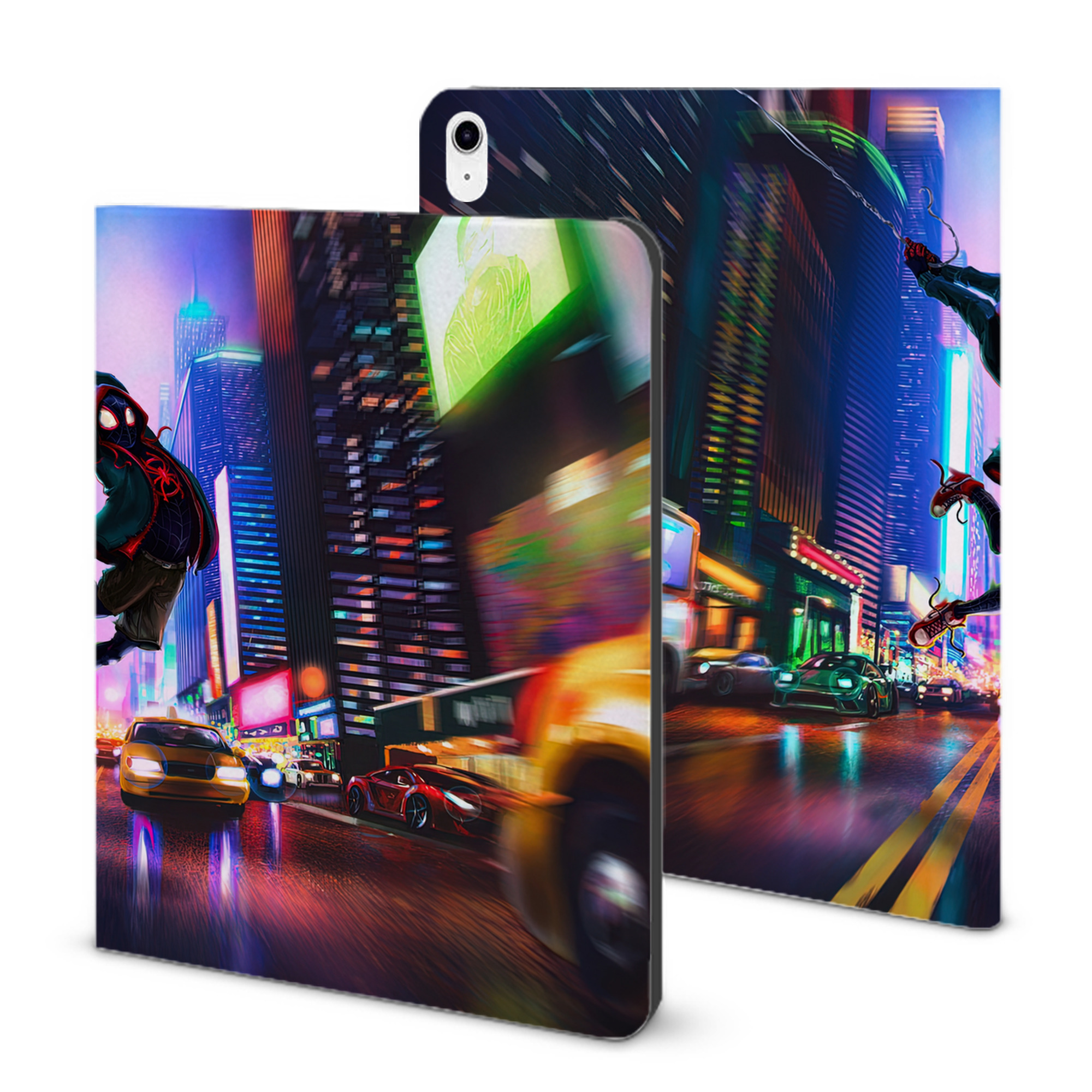 （画像用） Spider Man スパイダーマン IPad ケース ブック型 PUレザー TPU 耐衝撃 軽量 薄型 ペン収納なし 全面保護 IPad 各モデル対応